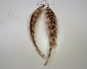 Chinchilla Feather Earrings Natural Real