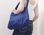 MAY Sale - Royal Blue Canvas WomenSingle Strap Hobo, shoulder bag, Crossbody, Messenger bag, School Bag, Handbag-Kangaroo Market Bag