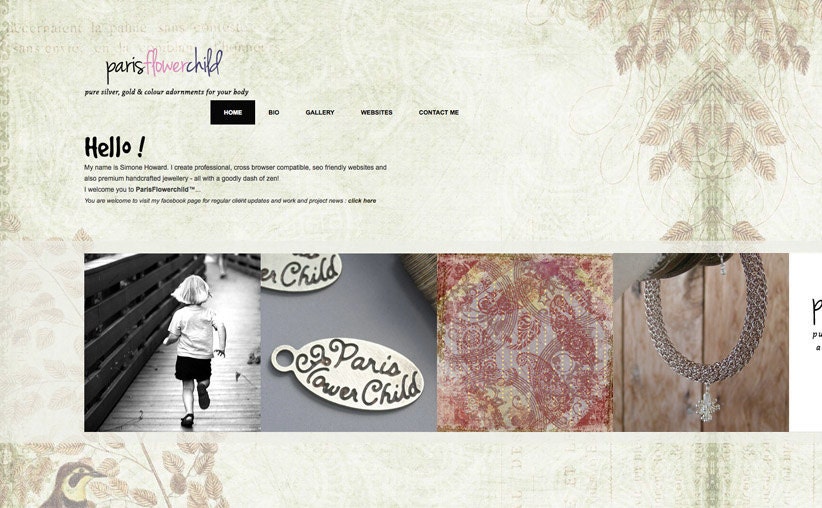 One Page Custom Website - one of a kind artistic website design by professional designer