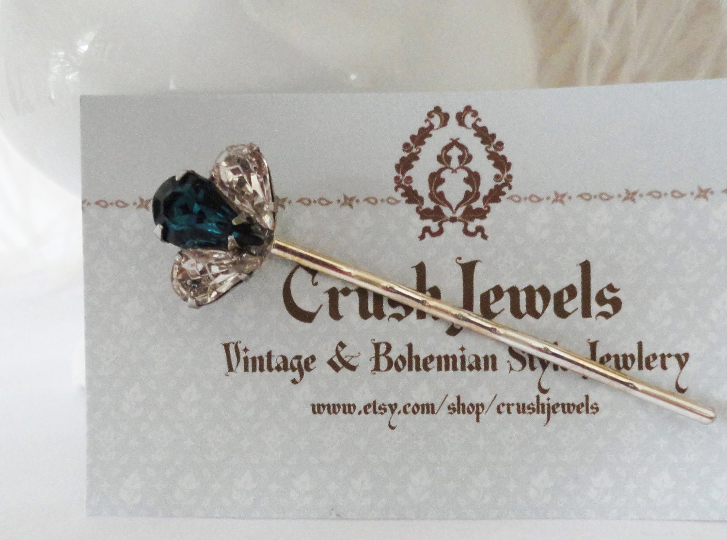 Vintage Crystal Blossom Hair barrette