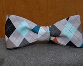 Multicolored Argyle Bow Tie