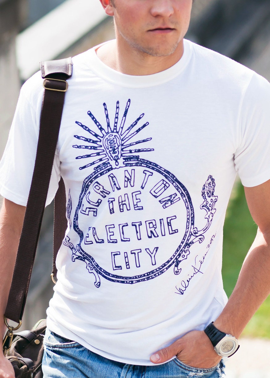 SALE - Electric City Mens' White Bamboo Tshirt - Size Small