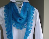 Knitting Pattern Downloadable PDF- Handpaint Scarf- crochet trim - spring scarf cowl shawl wrap -  pattern using handpaint sock yarn