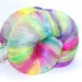 Milky Way OOAK - 4.9 oz Pink Blue Green Drum Carded Wool Fiber Batt