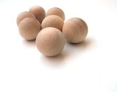 50 - 1" Unfinished Wooden Spheres - 1 Inch (25 mm) - Wood Balls for Doll Heads, Bowling or Skittles Games