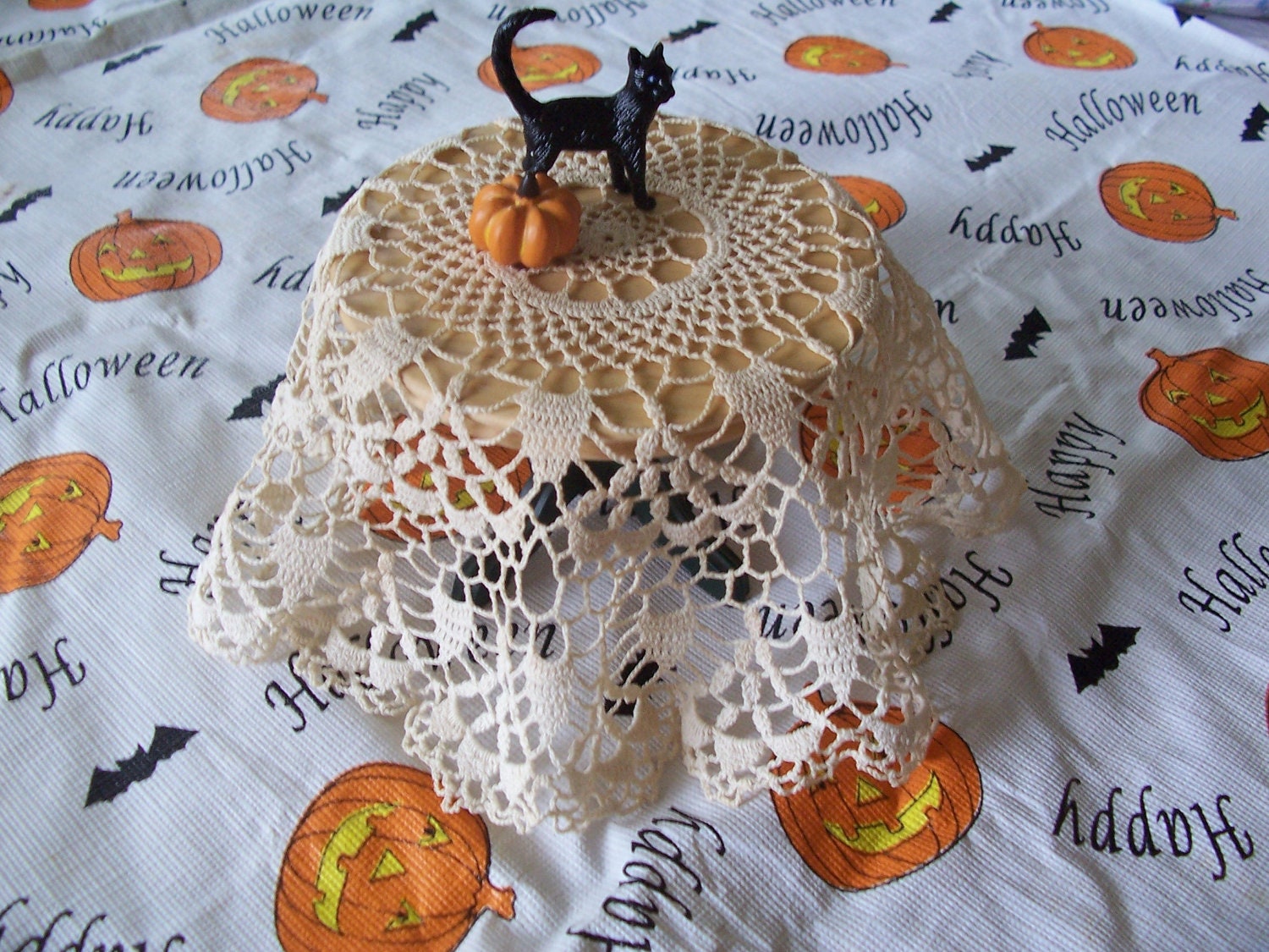 Miniature Crochet Dollhouse Tablecloth Lovely and Lacy Ecru