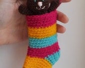 Stripey Stocking -- cute miniature Christmas sock stocking ornament decoration tree holidays festive cute funky quirky  small gift