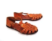 Huaraches Woven Sandals Vintage 1970s Leather Women's size 37
