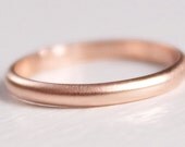 Recycled 14k Rose Gold Band Simple Modern Brushed Wedding Stacking Ring 2mm x 1mm