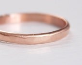 14k Rose Gold Textured Ring Recycled Wedding Band Modern Matte Finish