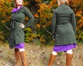 Organic Hemp Cotton Fleece Wrap Cardigan - Made to Order - Several Colors to Choose From