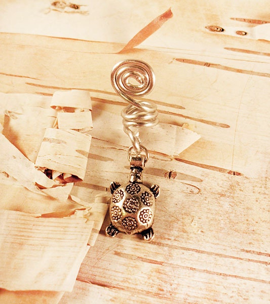 SilverTurtle Charm ADD to your DREADS Dreadlock Accessory Extension Accessories Dread Boho Bohemaian Hippie Bead