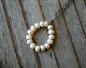 Sale 40% Off - Pearl Necklace, Pearl, Sterling silver
