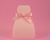 Pink Custom Wedding Favor Box - Bridal Shower - Bride Dress Favor - Container - Unique