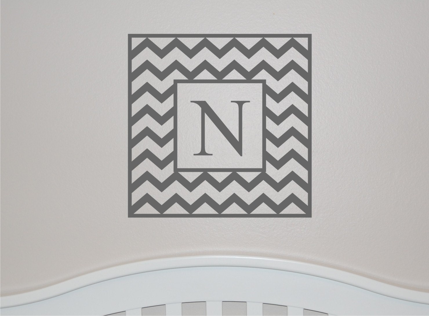 Wall Decal Chevron Monogram - Vinyl Wall Decal