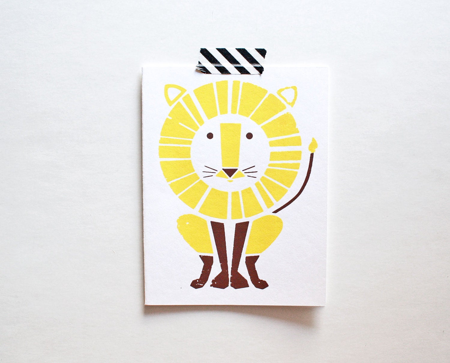 Lion Card, Greeting Card, Screenprinted