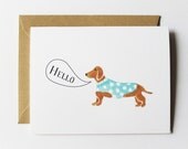 Hello Dachshund Card