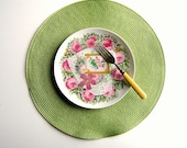 Gloria Vanderbilt dishes - summer tea party dish set of 4 plates - Fond Memories collection - 1970s porcelain collectible