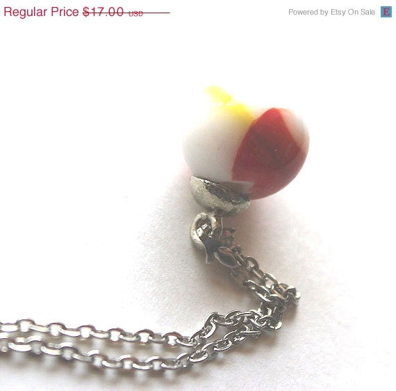 ON SALE Necklace glass marble Vintage 1950s - 1960s playful