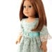 American Girl Doll Clothes Colonial Williamsburg Dress Historical 18 Inch Doll Gown in Aqua Reproduction Fabric by PattiKuz