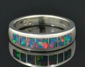 Lab Created Opal Ring in Sterling Silver