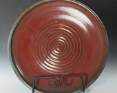 Ceramic Platter - Serving Brick PLate Large Red with highlighted Rim Ready to Ship