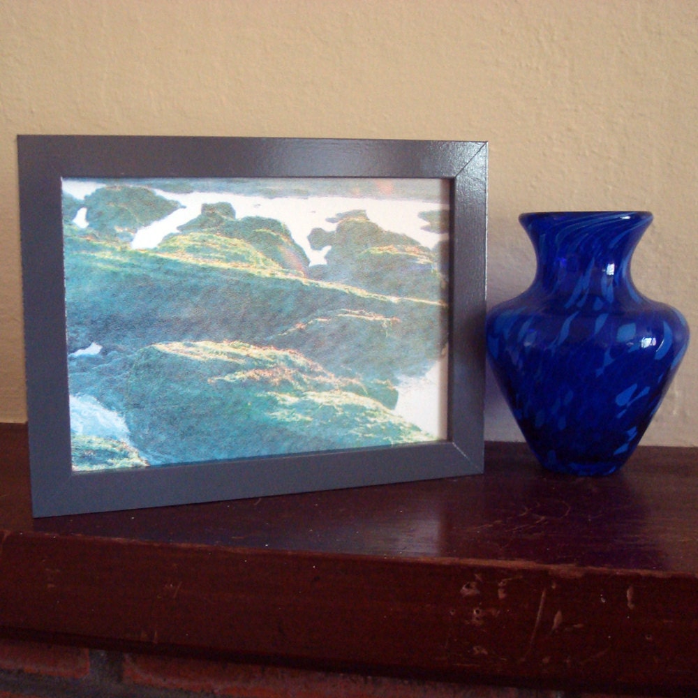 Ocean Sea Tide Sand Beach CMYK Silk Screen 5 x 7 Original Screenprint
