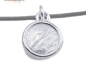 Sterling Silver Round Custom Fingerprint Pendant or Charm