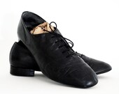 Mens Black Leather Jazz Oxfords 12.5, 13. Made In England.