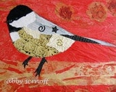 Chickadee Artist Trading Card ACEO - Art Print of Collage