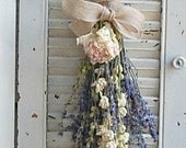 Dried Lavender  Bouquet with Dried Larkspur and Peony /  Dried Flower Arrangement
