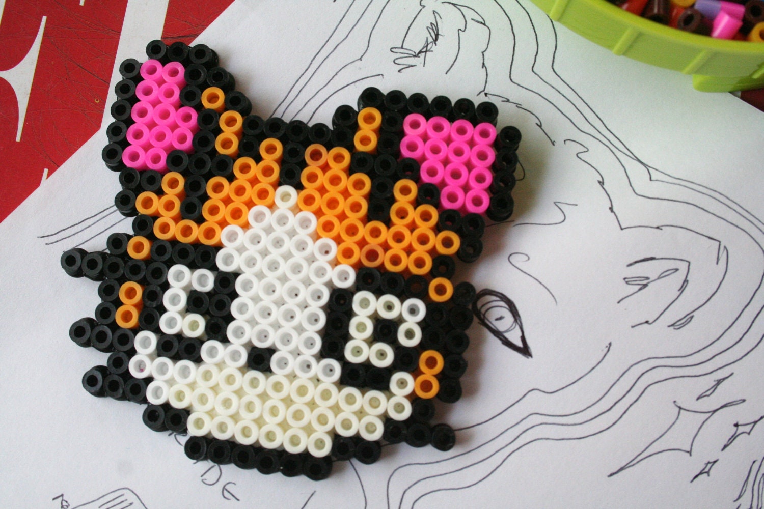 Orange Kitty - Hama Pin