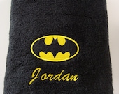 Embroidered Personalized Batman Dark Knight DC bath towel