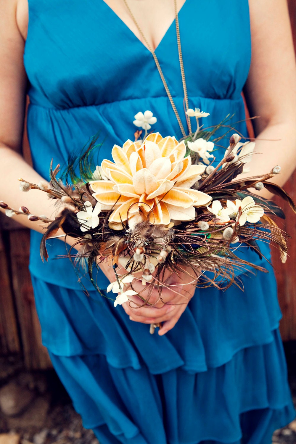 Flowers and Feathers Bouquet for Brides or Bridesmaids