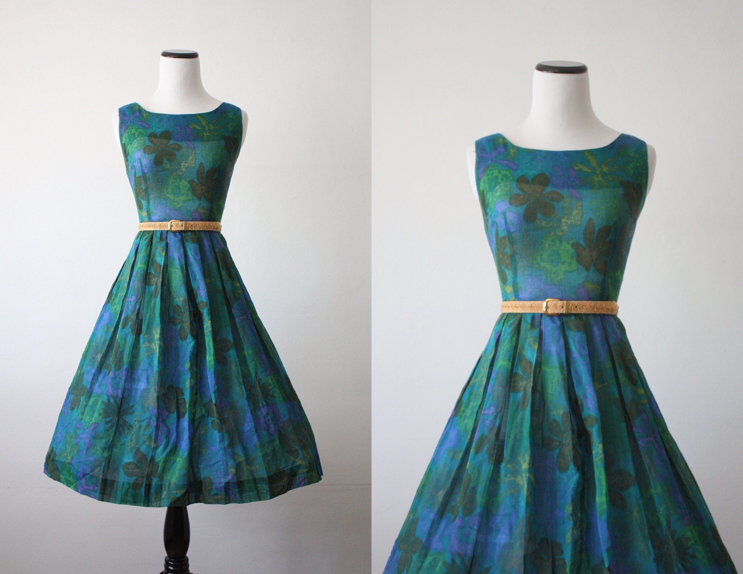 1950s dress - water garden dress