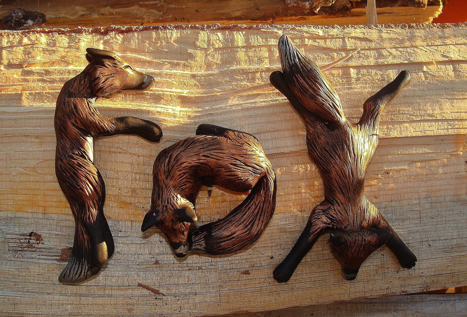 Custom Fox Letters Any Name or Word in a  Polymer Clay Sculpture