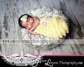 Mason rosette brooch yellow grey pearls feathers vintage style photography prop