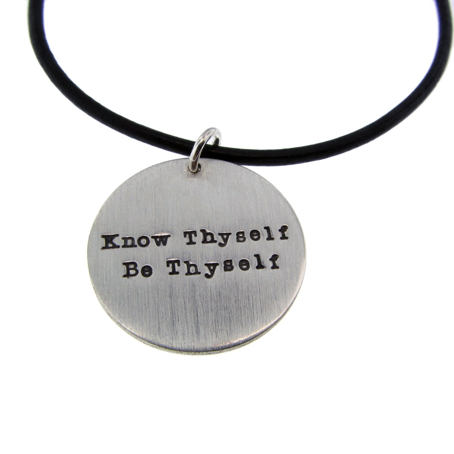 Light Brushed, Personalized Silver Necklace - Mens Jewelry - Motivational Jewelry