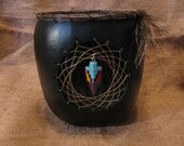 Gourd Art - Dreamcatcher Gourd with Horsehair Rim
