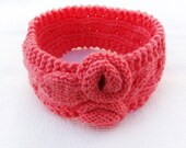 PATTERN - Knitting Pattern Headband, knit Ear Warmer with Knitted Flower n1