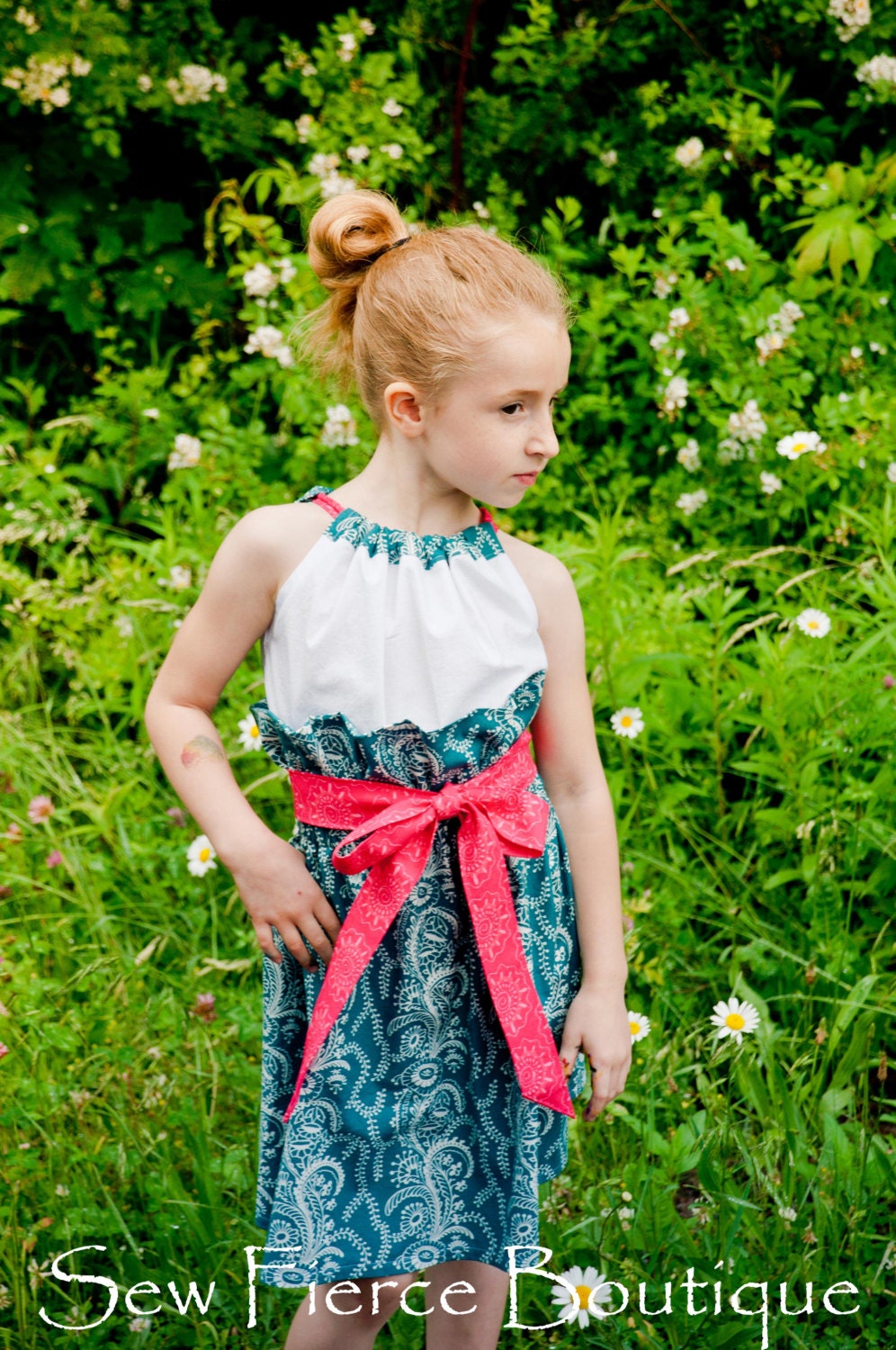 Girls 3 pc Summer Set - Tunic, High Waisted Skirt and Cuffed Shorts Size 6/7