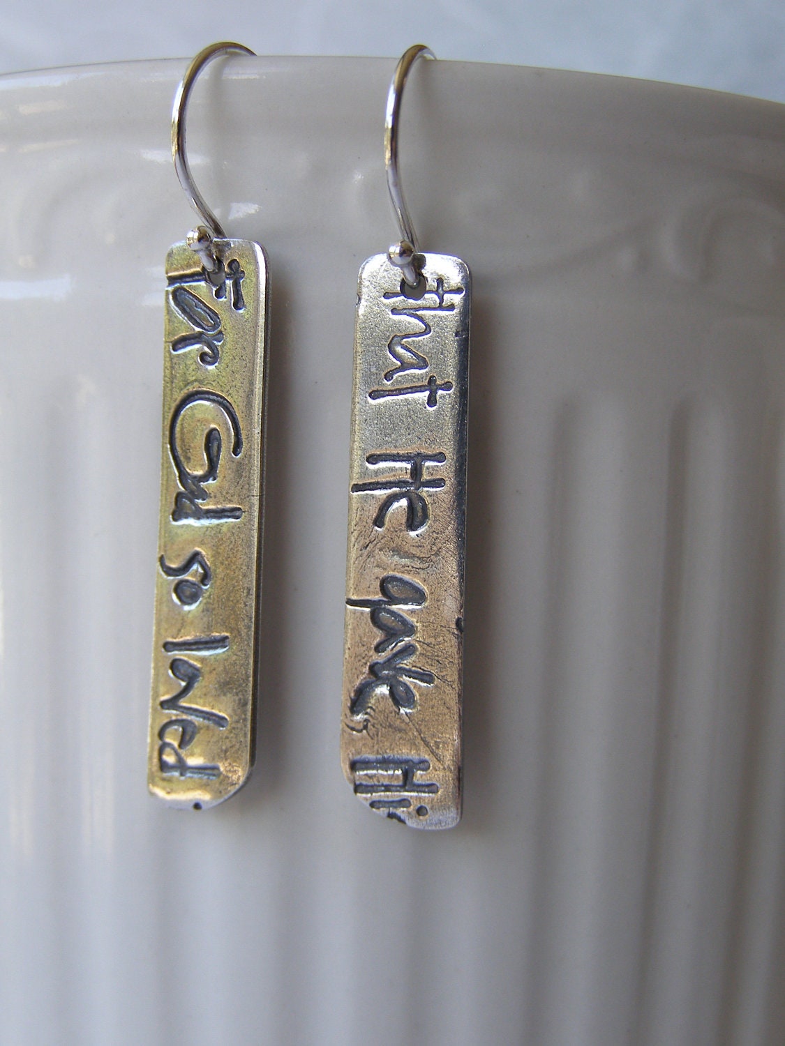Fine Silver Earrings with John 3:16