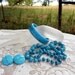 Turquoise Blue Marble Lucite Bangle bracelet Necklace and matching earrings