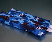 Reusable eco friendly washable Snack Bag - blue camo and skulls