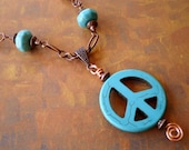 Just a Little Peace a Turquoise Hippie Chic necklace