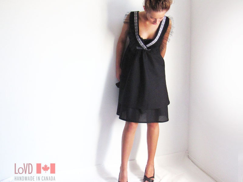 Little Black Dress. Ballet. Bias Cut. Lined. Unique Summer Dress Sale. Wedding. Custom Dress. READY to Ship SALE.