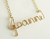 Solid 14k Gold Name Necklace 14K Solid Gold Custom Name or Initials