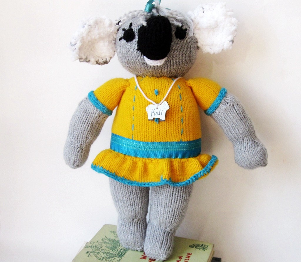 Knitted Koala Bear-Handmade- Stuffed- OOAK
