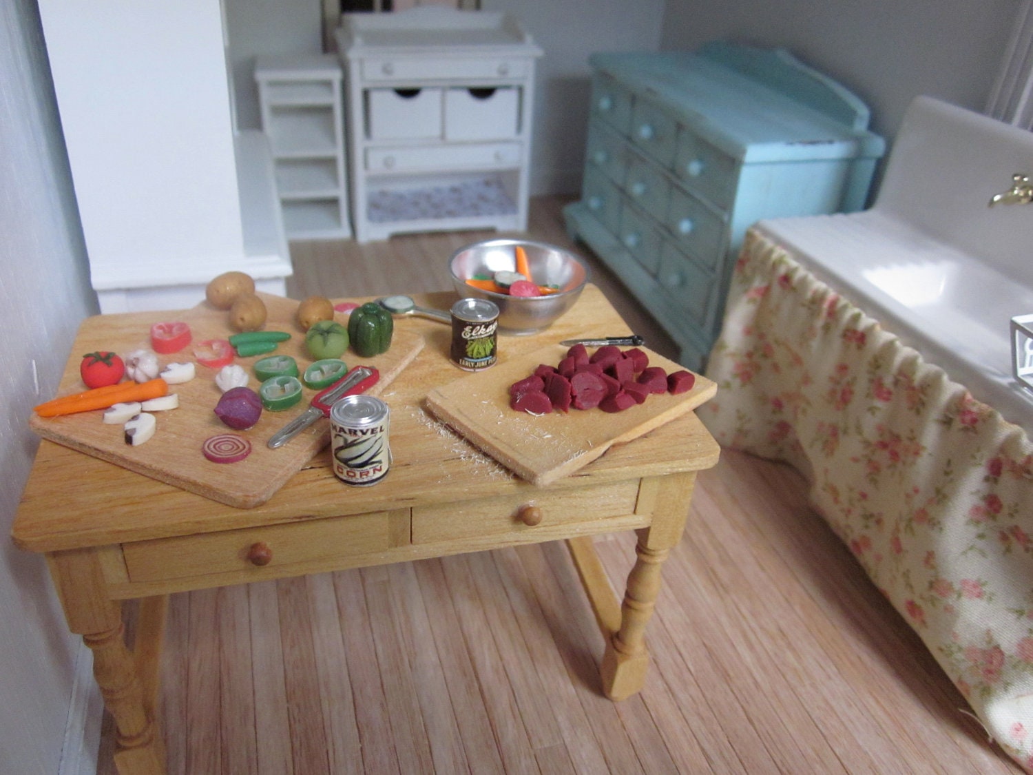 Hearty Beef Stew Prep Table