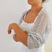 Luxury Shrug Bolero Bridal Shrug Cashmere Silk Blend Pale Grey Gray 3/4 Sleeves Bridal Accessories Elegant Wedding MADE TO ORDER